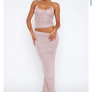 White Fox Love Galore Sequins Set in Pink sz XS